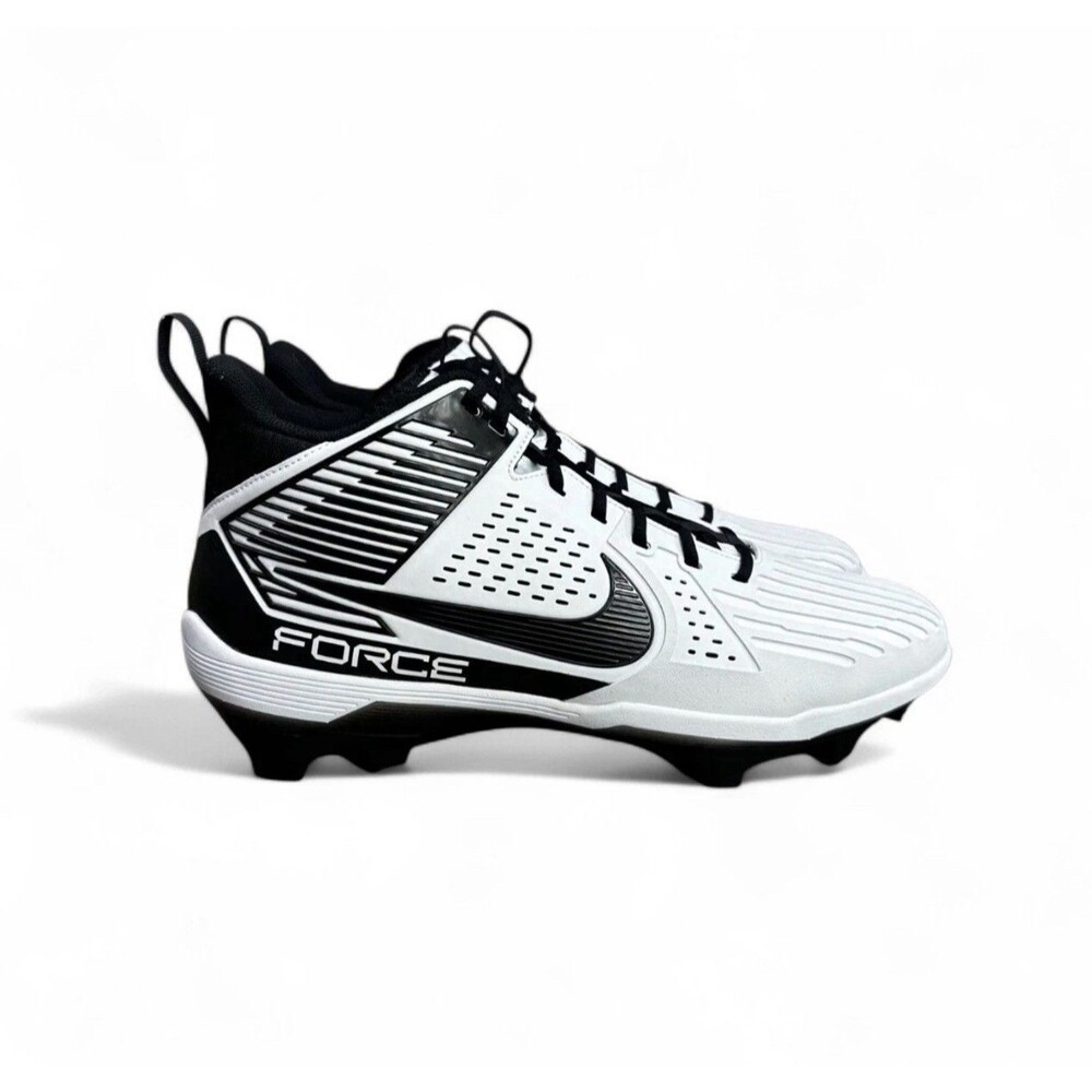 Nike Force Savage Pro 3 Football Cleats White Black Men’s Sz 12.5 DA5453-101 NEW